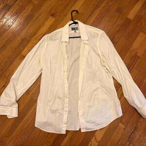 1MX Express Fitted Button Down Dress Shirt WHITE LARGE